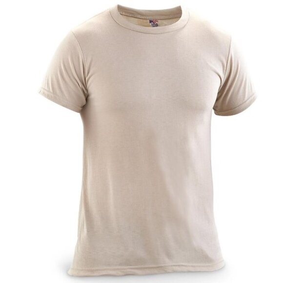 U.S. Military Surplus Moisture Wicking T-Shirts, Large, Tan, 3 Pack, New - Picture 1 of 1